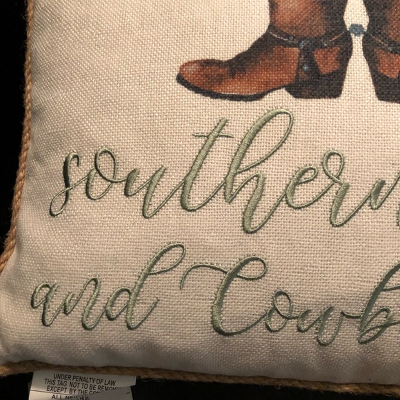 Thro Home southern roots and cowboy boots Rectangular Throw Pillow New 14h x18w" - Picture 8 of 16